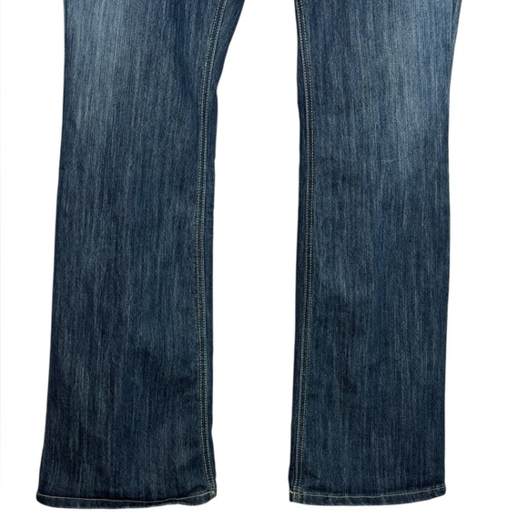 Beyonce's Dereon Embellished Velour Low Rise Flare Dark Distressed Jeans Size 16 - Picture 3 of 16